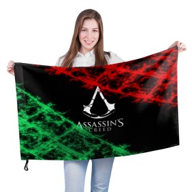 Флаг 3D с принтом Assassins Creed в Кировске, 100% полиэстер | плотность ткани — 95 г/м2, размер — 67 х 109 см. Принт наносится с одной стороны | 