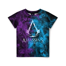 Детская футболка 3D с принтом Assassins Creed в Кировске, 100% гипоаллергенный полиэфир | прямой крой, круглый вырез горловины, длина до линии бедер, чуть спущенное плечо, ткань немного тянется | mmorpg | rogue | асасин | асассин | ассасин крид | ассассин