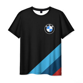 Мужская футболка 3D с принтом BMW в Кировске, 100% полиэфир | прямой крой, круглый вырез горловины, длина до линии бедер | Тематика изображения на принте: bmw | bmw performance | m | motorsport | performance | бмв | моторспорт