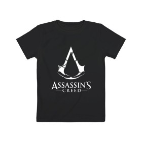 Детская футболка хлопок с принтом Assassins Creed в Кировске, 100% хлопок | круглый вырез горловины, полуприлегающий силуэт, длина до линии бедер | Тематика изображения на принте: mmorpg | rogue | асасин | асассин | ассасин крид | ассассин