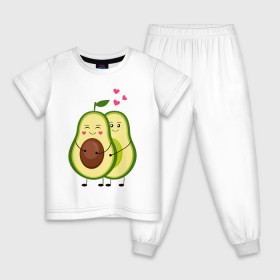 Детская пижама хлопок с принтом Влюбленные Веганы Авокадо в Кировске, 100% хлопок |  брюки и футболка прямого кроя, без карманов, на брюках мягкая резинка на поясе и по низу штанин
 | Тематика изображения на принте: 14 февраля | avocado | based | plant | vegan | авокадо | валентина | веган | влюбленный | день | диета | для девочек | для фитнеса | женская | зож | кето | кето диета | купить | мужская | с авокадо | с принтом | фитнес