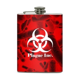 Фляга с принтом PLAGUE INC. в Кировске, металлический корпус | емкость 0,22 л, размер 125 х 94 мм. Виниловая наклейка запечатывается полностью | Тематика изображения на принте: molecule | plague inc | абстракция | бактерии | вирус | клетки | медицина | микробы | молекулы | наука | нейрон | нейроны | планета | текстура | текстуры | формула