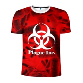 Мужская футболка 3D спортивная с принтом PLAGUE INC. в Кировске, 100% полиэстер с улучшенными характеристиками | приталенный силуэт, круглая горловина, широкие плечи, сужается к линии бедра | Тематика изображения на принте: molecule | plague inc | абстракция | бактерии | вирус | клетки | медицина | микробы | молекулы | наука | нейрон | нейроны | планета | текстура | текстуры | формула