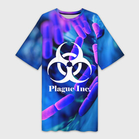 Платье-футболка 3D с принтом PLAGUE INC. в Кировске,  |  | molecule | plague inc | абстракция | бактерии | вирус | клетки | медицина | микробы | молекулы | наука | нейрон | нейроны | планета | текстура | текстуры | формула
