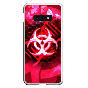 Чехол для Samsung S10E с принтом Plague Inc LC (Oko) в Кировске, Силикон | Область печати: задняя сторона чехла, без боковых панелей | Тематика изображения на принте: авторская | вирус | знаки | игры | интересная | каракули | круг | лабиринт | линии | мозаика | необычная | око | символы | страшная | туннель | черная | эпидемия