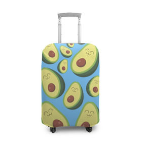Чехол для чемодана 3D с принтом Авокадо паттерн в Кировске, 86% полиэфир, 14% спандекс | двустороннее нанесение принта, прорези для ручек и колес | avocado | vegan | vegetarian | авокадо | веган | вегетарианство
