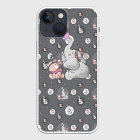 Чехол для iPhone 13 mini с принтом Слоник в Кировске,  |  | животные | забавные | медведь | милые | слон