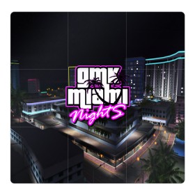 Магнитный плакат 3Х3 с принтом GTA MIAMI NIGHTS в Кировске, Полимерный материал с магнитным слоем | 9 деталей размером 9*9 см | Тематика изображения на принте: grand theft auto 2 | grand theft auto 3 | grand theft auto v | grand theft auto: san andreas | grand theft auto: vice city | gta 5 | gta online | gta v | город | игры