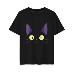 Женская футболка хлопок Oversize с принтом Котик в Кировске, 100% хлопок | свободный крой, круглый ворот, спущенный рукав, длина до линии бедер
 | cat | kitten | kitty | киса | кот | котейка | котёнок | кошак | кошка | мяу