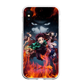 Чехол для iPhone XS Max матовый с принтом KIMETSU NO YAIBA в Кировске, Силикон | Область печати: задняя сторона чехла, без боковых панелей | demon slayer | demon slayer: kimetsu no yaiba | kimetsu | kimetsu no yaiba | nezuko | slayer | tanjiro | клинок рассекающий демонов | незуко | танджиро | шинобу кочо