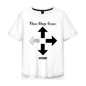 Мужская футболка хлопок Oversize с принтом Three Days Grace в Кировске, 100% хлопок | свободный крой, круглый ворот, “спинка” длиннее передней части | three days grace