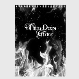 Скетчбук с принтом Three Days Grace в Кировске, 100% бумага
 | 48 листов, плотность листов — 100 г/м2, плотность картонной обложки — 250 г/м2. Листы скреплены сверху удобной пружинной спиралью | three days grace