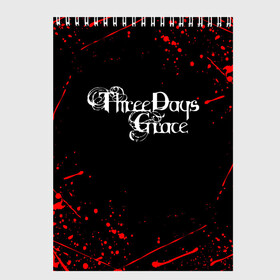 Скетчбук с принтом Three Days Grace в Кировске, 100% бумага
 | 48 листов, плотность листов — 100 г/м2, плотность картонной обложки — 250 г/м2. Листы скреплены сверху удобной пружинной спиралью | three days grace