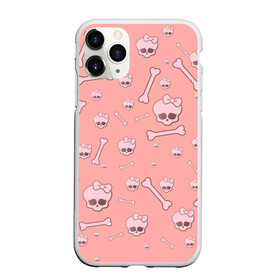 Чехол для iPhone 11 Pro матовый с принтом Cute bones в Кировске, Силикон |  | Тематика изображения на принте: bone | pink | pink skull | skeleton | skull | кости | розовый | череп