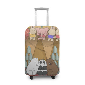 Чехол для чемодана 3D с принтом We Bare Bear в Кировске, 86% полиэфир, 14% спандекс | двустороннее нанесение принта, прорези для ручек и колес | grizzly | ice bear | panda | the three bare bears | vdzajul | we bare bears | белый | вся правда о медведях | гризли | панда | правда