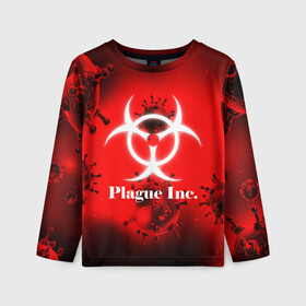 Детский лонгслив 3D с принтом PLAGUE INC. в Кировске, 100% полиэстер | длинные рукава, круглый вырез горловины, полуприлегающий силуэт
 | molecule | plague inc | абстракция | бактерии | вирус | клетки | медицина | микробы | молекулы | наука | нейрон | нейроны | планета | текстура | текстуры | формула