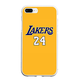 Чехол для iPhone 7Plus/8 Plus матовый с принтом Kobe Bryant в Кировске, Силикон | Область печати: задняя сторона чехла, без боковых панелей | kobe bryants | lakers | lakers 24 | los angeles lakers | коби брайант