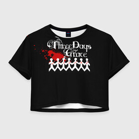 Женская футболка Crop-top 3D с принтом Three days grace в Кировске, 100% полиэстер | круглая горловина, длина футболки до линии талии, рукава с отворотами | Тематика изображения на принте: days | grace | three | three days grace | альтернативный метал | альтернативный рок | брэд уолст барри сток | гонтье | мэтт уолст | ню металнил сандерсон | постгранж | хард рок