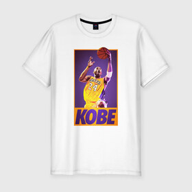 Мужская футболка хлопок Slim с принтом Kobe Bryant в Кировске, 92% хлопок, 8% лайкра | приталенный силуэт, круглый вырез ворота, длина до линии бедра, короткий рукав | 