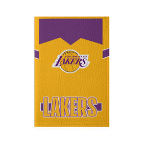 Обложка для паспорта матовая кожа с принтом Los Angeles Lakers  в Кировске, натуральная матовая кожа | размер 19,3 х 13,7 см; прозрачные пластиковые крепления | angeles | bryant | kobe | lakers | los | баскетбольный | клуб
