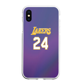 Чехол для iPhone XS Max матовый с принтом Los Angeles Lakers Kobe Brya в Кировске, Силикон | Область печати: задняя сторона чехла, без боковых панелей | basketball | espn | kobe | kobe bryant | kobe bryant death | kobe bryant tribute | lakers | los angeles lakers | nba