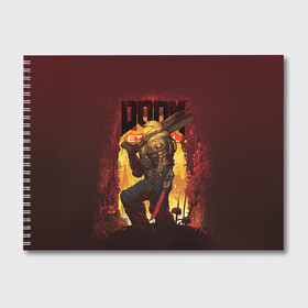 Альбом для рисования с принтом Doom Eternal в Кировске, 100% бумага
 | матовая бумага, плотность 200 мг. | doom | doom 2016 | doom 2020 | doom eternal | doomguy | дум | дум 2020 | дум вечен | дум етернал | дум этернал | думгай