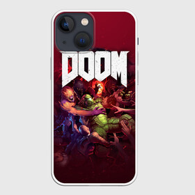 Чехол для iPhone 13 mini с принтом Doom в Кировске,  |  | doom | doom 2016 | doom 2020 | doom eternal | doom slayer | doomguy | doomslayer | дум | дум 2020 | дум вечен | дум етернал | дум этернал | думгай