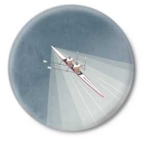 Значок с принтом Академические гребцы в Кировске,  металл | круглая форма, металлическая застежка в виде булавки | rowing | sport | байдарки | гребец | гребцы | лодки | лодочный спорт | спорт | спортсмен | спортсмены
