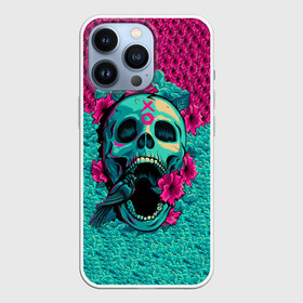 Чехол для iPhone 13 Pro с принтом Неоновый череп в Кировске,  |  | 3d | flowers | music | neon | prints | rock | skull | картинки | майки | мем | мода | музыка | неон | прикол | принты | рок | стиль | тренд | футболки | цветы | череп | яркие | яркость