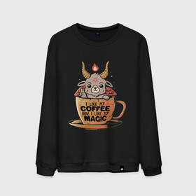 Мужской свитшот хлопок с принтом Magic Coffee в Кировске, 100% хлопок |  | coffee | evil | magic | prints | зло | картинки | кофе | магия | майки | мем | мода | прикол | принты | стиль | тренд | футболки | яркие | яркость