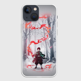 Чехол для iPhone 13 mini с принтом KIMETSU NO YAIBA красный след в Кировске,  |  | demon slayer | demon slayer: kimetsu no yaiba | kimetsu | kimetsu no yaiba | nezuko | slayer | tanjiro | клинок рассекающий демонов | незуко | танджиро | шинобу кочо