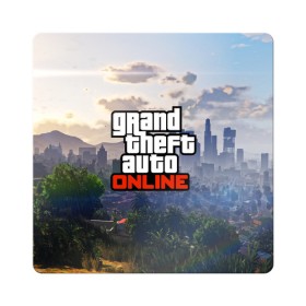 Магнит виниловый Квадрат с принтом GTA ONLINE в Кировске, полимерный материал с магнитным слоем | размер 9*9 см, закругленные углы | grand theft auto 2 | grand theft auto 3 | grand theft auto v | grand theft auto: san andreas | grand theft auto: vice city | gta 1 | gta 2 | gta 3 | gta 4 | gta 5 | gta online | gta v | город | игры