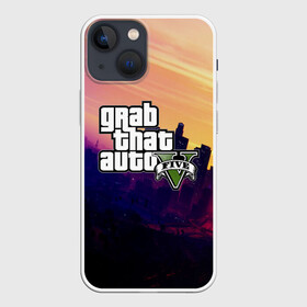 Чехол для iPhone 13 mini с принтом GTA 5 в Кировске,  |  | grand theft auto 2 | grand theft auto 3 | grand theft auto v | grand theft auto: san andreas | grand theft auto: vice city | gta 1 | gta 2 | gta 3 | gta 4 | gta 5 | gta online | gta v | город | игры