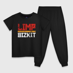 Детская пижама хлопок с принтом LIMP BIZKIT в Кировске, 100% хлопок |  брюки и футболка прямого кроя, без карманов, на брюках мягкая резинка на поясе и по низу штанин
 | dj lethal | limp bizkit | rock | джон отто | лимп бизкит | майк смит | музыка | роб уотерс | рок | сэм риверс | терри бальзамо | уэс борланд | фред дёрст