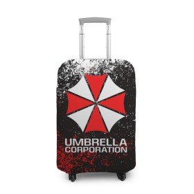 Чехол для чемодана 3D с принтом UMBRELLA CORP в Кировске, 86% полиэфир, 14% спандекс | двустороннее нанесение принта, прорези для ручек и колес | ada wong | biohazard | leon | nemesis | project resistance | raccoon city | re2 | resident evil 2 | rpd | stars | umbrella | ада вонг | амбрелла | немесис | ужасы