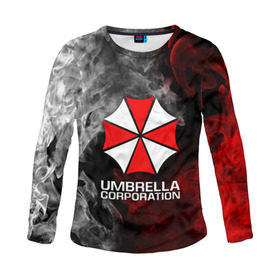 Женский лонгслив 3D с принтом UMBRELLA CORP в Кировске, 100% полиэстер | длинные рукава, круглый вырез горловины, полуприлегающий силуэт | ada wong | biohazard | leon | nemesis | project resistance | raccoon city | re2 | resident evil 2 | rpd | stars | umbrella | ада вонг | амбрелла | немесис | ужасы