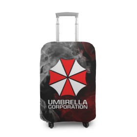 Чехол для чемодана 3D с принтом UMBRELLA CORP в Кировске, 86% полиэфир, 14% спандекс | двустороннее нанесение принта, прорези для ручек и колес | ada wong | biohazard | leon | nemesis | project resistance | raccoon city | re2 | resident evil 2 | rpd | stars | umbrella | ада вонг | амбрелла | немесис | ужасы