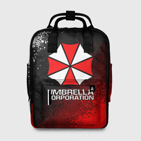 Женский рюкзак 3D с принтом UMBRELLA CORP в Кировске, 100% полиэстер | лямки с регулируемой длиной, сверху ручки, чтобы рюкзак нести как сумку. Основное отделение закрывается на молнию, как и внешний карман. Внутри два дополнительных кармана, один из которых закрывается на молнию. По бокам два дополнительных кармашка, куда поместится маленькая бутылочка
 | ada wong | biohazard | leon | nemesis | project resistance | raccoon city | re2 | resident evil 2 | rpd | stars | umbrella | ада вонг | амбрелла | немесис | ужасы