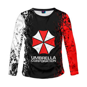 Женский лонгслив 3D с принтом UMBRELLA CORP в Кировске, 100% полиэстер | длинные рукава, круглый вырез горловины, полуприлегающий силуэт | ada wong | biohazard | leon | nemesis | project resistance | raccoon city | re2 | resident evil 2 | rpd | stars | umbrella | ада вонг | амбрелла | немесис | ужасы