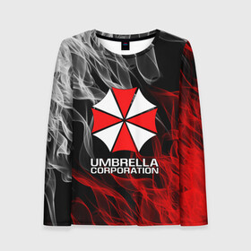 Женский лонгслив 3D с принтом UMBRELLA CORP в Кировске, 100% полиэстер | длинные рукава, круглый вырез горловины, полуприлегающий силуэт | ada wong | biohazard | leon | nemesis | project resistance | raccoon city | re2 | resident evil 2 | rpd | stars | umbrella | ада вонг | амбрелла | немесис | ужасы