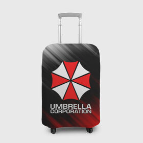 Чехол для чемодана 3D с принтом UMBRELLA CORP в Кировске, 86% полиэфир, 14% спандекс | двустороннее нанесение принта, прорези для ручек и колес | ada wong | biohazard | leon | nemesis | project resistance | raccoon city | re2 | resident evil 2 | rpd | stars | umbrella | ада вонг | амбрелла | немесис | ужасы