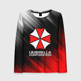 Женский лонгслив 3D с принтом UMBRELLA CORP в Кировске, 100% полиэстер | длинные рукава, круглый вырез горловины, полуприлегающий силуэт | ada wong | biohazard | leon | nemesis | project resistance | raccoon city | re2 | resident evil 2 | rpd | stars | umbrella | ада вонг | амбрелла | немесис | ужасы