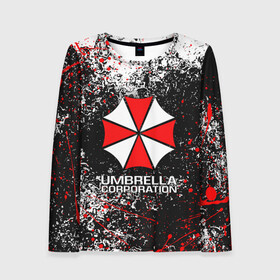 Женский лонгслив 3D с принтом UMBRELLA CORP | АМБРЕЛЛА КОРП (Z) в Кировске, 100% полиэстер | длинные рукава, круглый вырез горловины, полуприлегающий силуэт | ada wong | biohazard | leon | nemesis | project resistance | raccoon city | re2 | resident evil 2 | rpd | stars | umbrella | ада вонг | амбрелла | немесис | ужасы