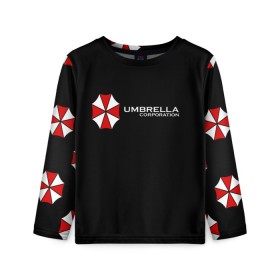 Детский лонгслив 3D с принтом Umbrella Corporation в Кировске, 100% полиэстер | длинные рукава, круглый вырез горловины, полуприлегающий силуэт
 | апокалипсис | зла | зомби | обитель | твирус