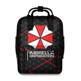 Женский рюкзак 3D с принтом UMBRELLA CORP в Кировске, 100% полиэстер | лямки с регулируемой длиной, сверху ручки, чтобы рюкзак нести как сумку. Основное отделение закрывается на молнию, как и внешний карман. Внутри два дополнительных кармана, один из которых закрывается на молнию. По бокам два дополнительных кармашка, куда поместится маленькая бутылочка
 | ada wong | biohazard | leon | nemesis | project resistance | raccoon city | re2 | resident evil 2 | rpd | stars | umbrella | ада вонг | амбрелла | немесис | ужасы