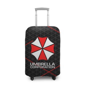 Чехол для чемодана 3D с принтом UMBRELLA CORP в Кировске, 86% полиэфир, 14% спандекс | двустороннее нанесение принта, прорези для ручек и колес | ada wong | biohazard | leon | nemesis | project resistance | raccoon city | re2 | resident evil 2 | rpd | stars | umbrella | ада вонг | амбрелла | немесис | ужасы