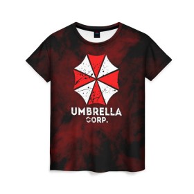 Женская футболка 3D с принтом UMBRELLA CORP в Кировске, 100% полиэфир ( синтетическое хлопкоподобное полотно) | прямой крой, круглый вырез горловины, длина до линии бедер | 