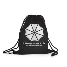 Рюкзак-мешок 3D с принтом Umbrella Corporation в Кировске, 100% полиэстер | плотность ткани — 200 г/м2, размер — 35 х 45 см; лямки — толстые шнурки, застежка на шнуровке, без карманов и подкладки | corporation | umbrella | umbrella corporation | амбрела | амбрелла корпорейшн | военная корпорация | корпорация | фармацевтическая корпорация