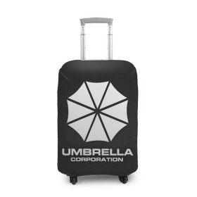 Чехол для чемодана 3D с принтом Umbrella Corporation в Кировске, 86% полиэфир, 14% спандекс | двустороннее нанесение принта, прорези для ручек и колес | corporation | umbrella | umbrella corporation | амбрела | амбрелла корпорейшн | военная корпорация | корпорация | фармацевтическая корпорация