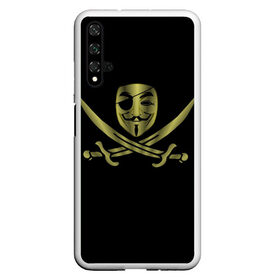Чехол для Honor 20 с принтом Анонимус Пират в Кировске, Силикон | Область печати: задняя сторона чехла, без боковых панелей | anonymous | v   значит вендетта | анонимус | анонимусы | вендетта | гай фокс | гая фокса | женскую | купить | маска | маска v | мужскую | пират | пирата | с анонимусом | с маской | с пиратом | хакер | хактивизм